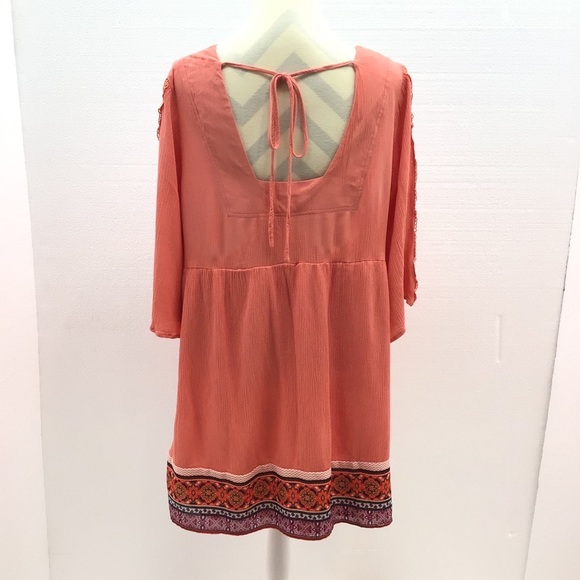White Mark Boho Babydoll Tunic Top Large - Picture 5 of 7